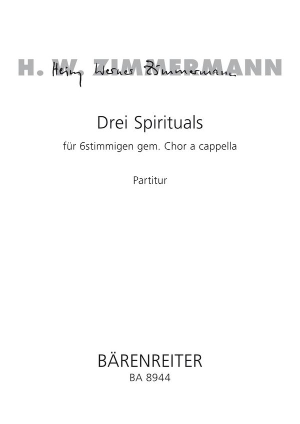 3 Spirituals für gem Chor a cappella  Partitur  