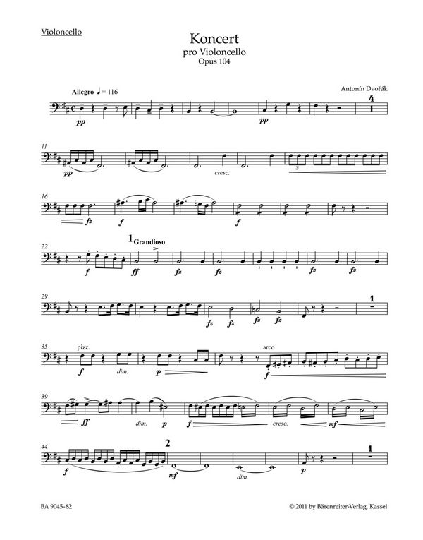 Konzert  für Violoncello und Orchester  Violoncello