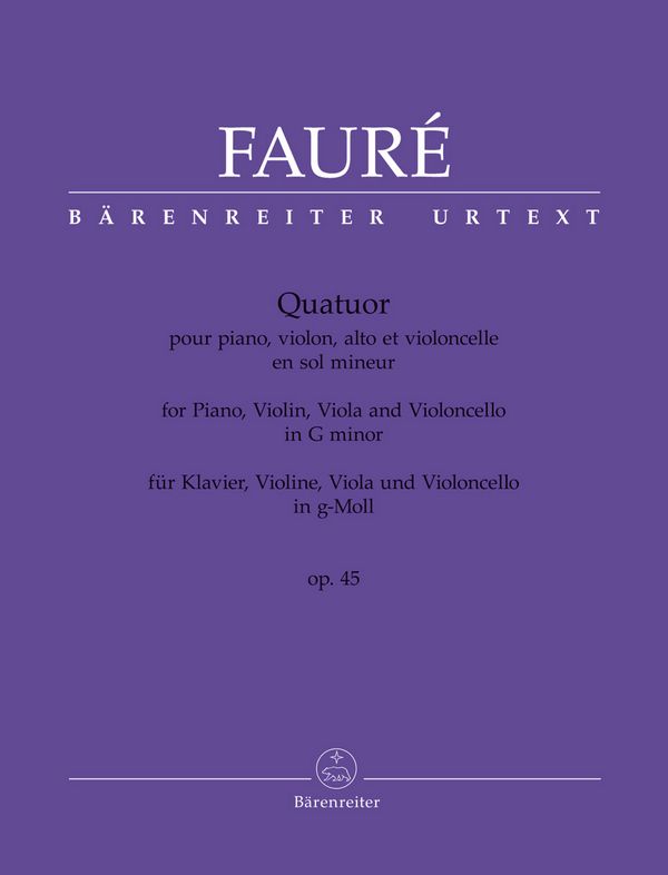 Quartett op.45 für Klavier, Violine, Viola&nbsp;&nbsp;und Violoncello&nbsp;&nbsp;Stimmen