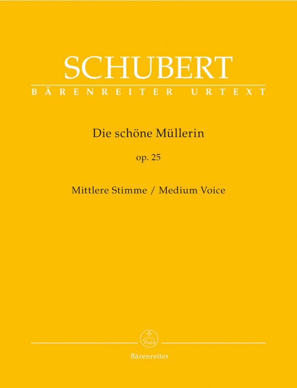 Die schöne Müllerin op.25 D795&nbsp;&nbsp;für Gesang (mittel) und Klavier&nbsp;&nbsp;praktische Ausgabe