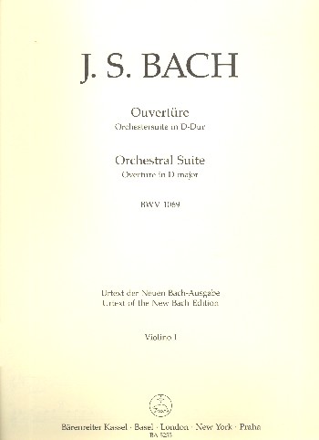 Ouvertüre D-Dur Nr.4 BWV1069&nbsp;&nbsp;für Orchester&nbsp;&nbsp;Violine 1