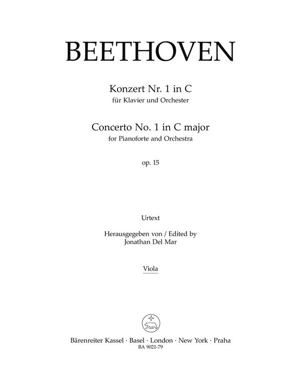 BA9021-79  Beethoven, Konzert Nr. 1 in C-Dur&nbsp;&nbsp;für Klavier und Orchester&nbsp;&nbsp;Viola
