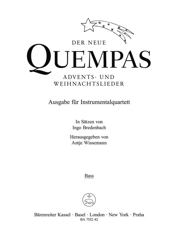 Der neue Quempas&nbsp;&nbsp;für 4 Instrumente (Streicher/Bläser/Blockflöten)&nbsp;&nbsp;Bass