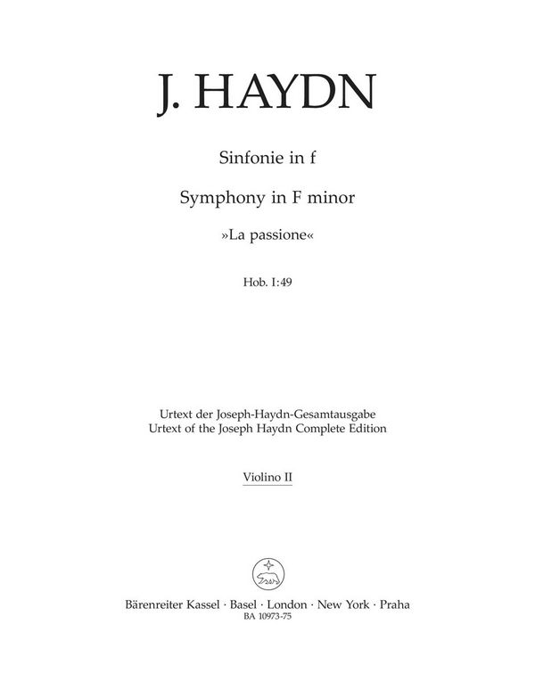 BA10973-75  J.Haydn, Sinfonie f-moll HOB.I:49&nbsp;&nbsp;&nbsp;&nbsp;Violine 2
