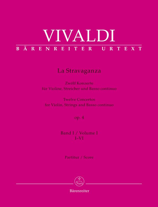 La Stravaganza op.4 Band 1 (Nr.1-6)&nbsp;&nbsp;für Violine, Streicher und Bc&nbsp;&nbsp;Partitur