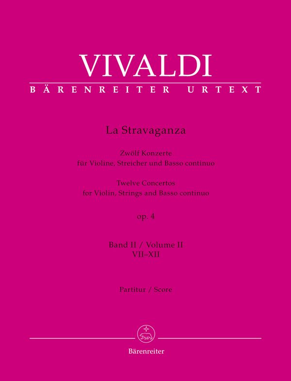 La Stravaganza op.4 Band 2 (Nr.7-12)&nbsp;&nbsp;für Violine, Streicher und Bc&nbsp;&nbsp;Partitur