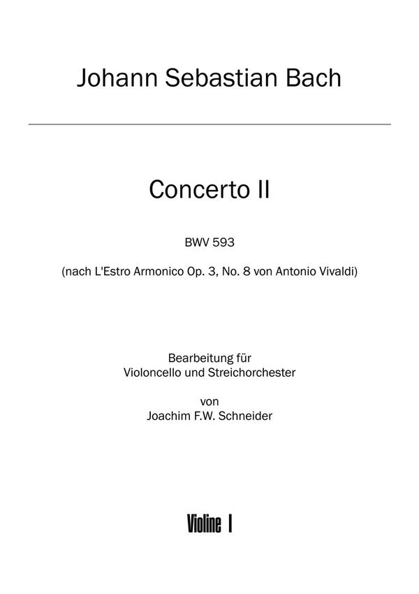BA5136-74  J.S.Bach, Concerto für Violoncello, Streicher und bc&nbsp;&nbsp;in a-moll&nbsp;&nbsp;Violine 1