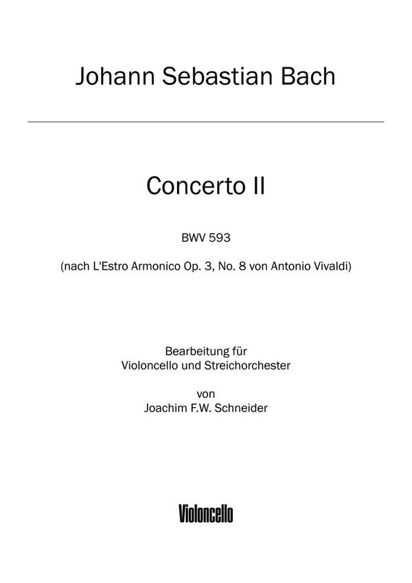 BA5136-82  J.S.Bach, Concerto für Violoncello, Streicher und bc in a-m&nbsp;&nbsp;&nbsp;&nbsp;Violoncello