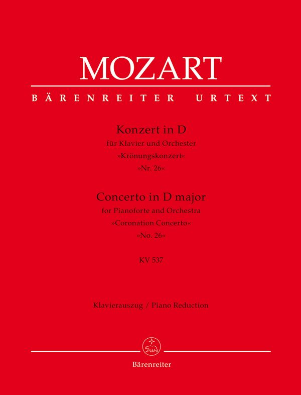 Konzert D-Dur KV537 für Klavier und Orchester&nbsp;&nbsp;für 2 Klaviere&nbsp;&nbsp;Spielpartitur (+ Urtextstimme +Kadenzen)