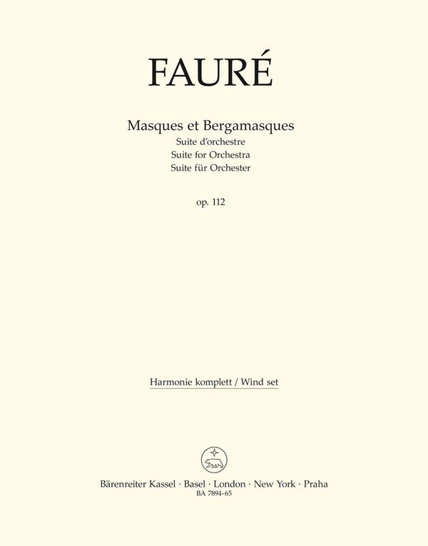 Masques et Bergamasques op.112&nbsp;&nbsp;für Orchester&nbsp;&nbsp;Harmoniestimmen