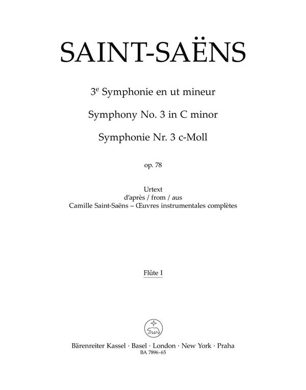 Sinfonie c-Moll Nr.3 op.78&nbsp;&nbsp;für Orchester&nbsp;&nbsp;Harmoniestimmen