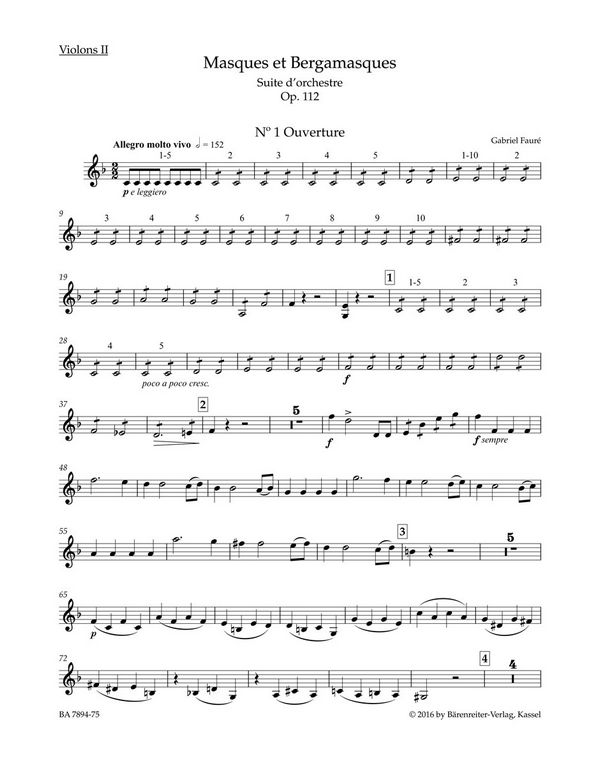 Masques et Bergamasques op.112&nbsp;&nbsp;für Orchester&nbsp;&nbsp;Violine 2