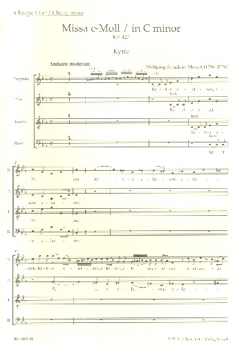 Grosse Messe c-Moll KV427&nbsp;&nbsp;für Soli, gem Chor und Orchester&nbsp;&nbsp;Chorpartitur