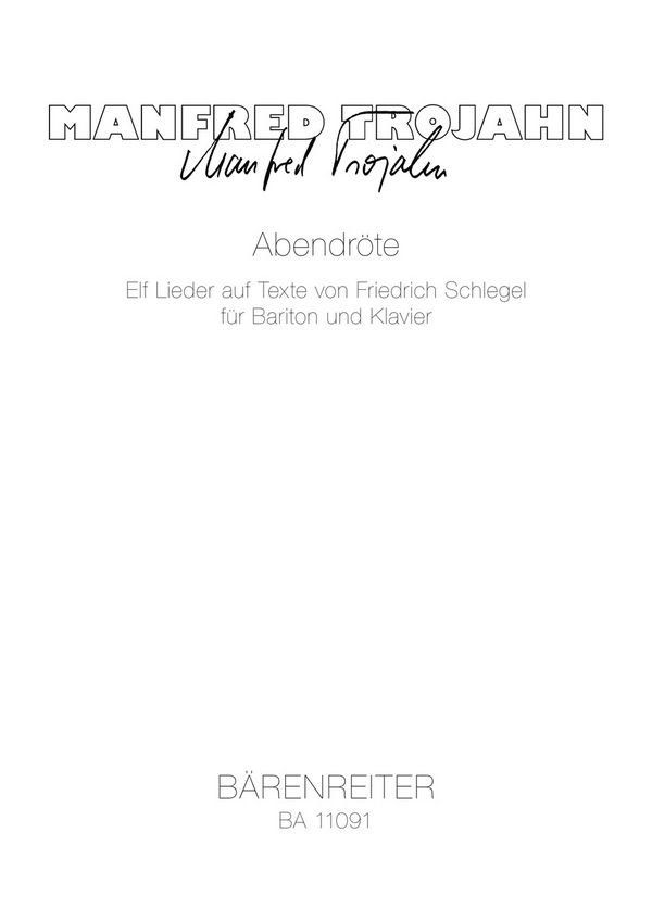 Abendröte  für Bariton und Klavier  Partitur