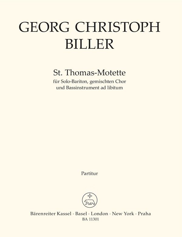St. Thomas-Motette&nbsp;&nbsp;für Bariton und gem Chor a cappella (Bassinstrument ad lib)&nbsp;&nbsp;Partitur