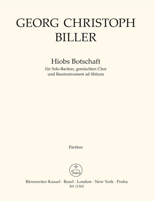 Hiobs Botschaft&nbsp;&nbsp;für Bariton und gem Chor a cappella (Bassinstrument ad lib)&nbsp;&nbsp;Partitur