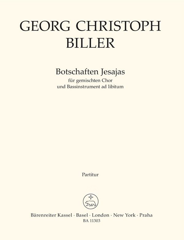 Botschaften Jesajas&nbsp;&nbsp;für gem Chor a cappella (Bassinstrument ad lib)&nbsp;&nbsp;Partitur
