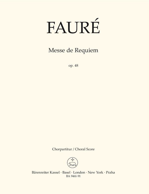 Messe de Requiem op.48 (Fassung von 1900)&nbsp;&nbsp;für Soli, gem Chor und Orchester&nbsp;&nbsp;Chorpartitur