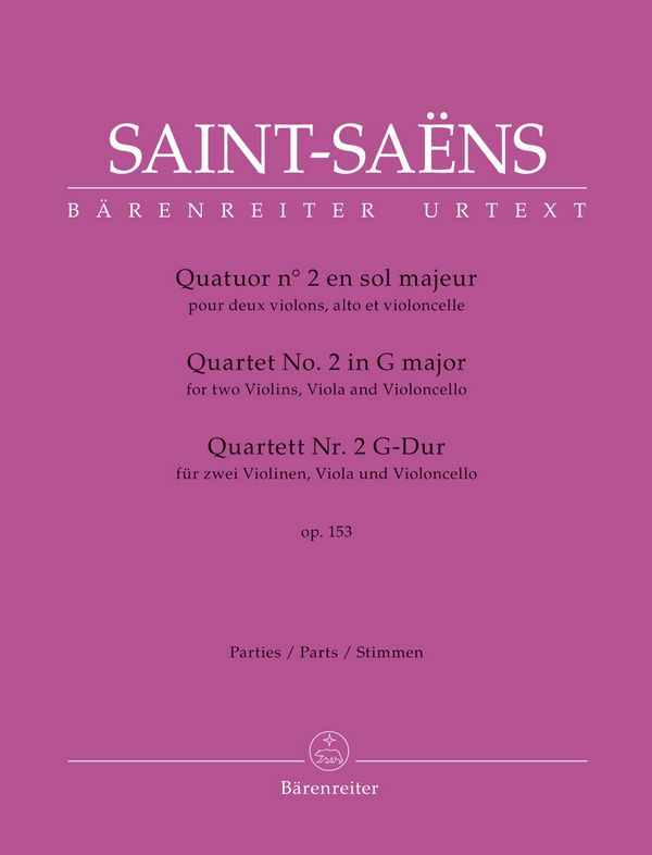 Quartett G-Dur Nr.2 op.153&nbsp;&nbsp;für Streichquartett&nbsp;&nbsp;Stimmen