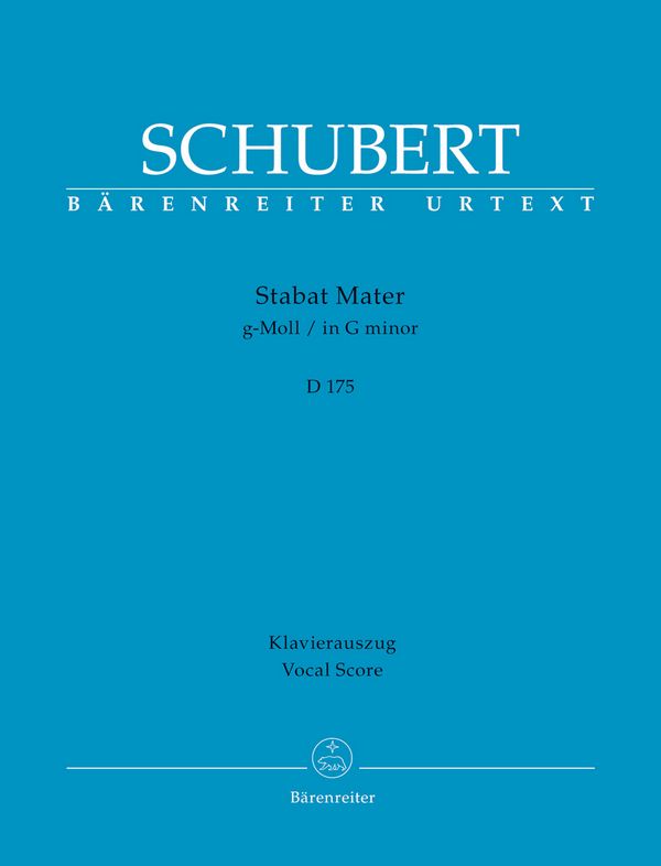 Stabat mater g-Moll D175&nbsp;&nbsp;für gem Chor und Orchester&nbsp;&nbsp;Klavierauszug