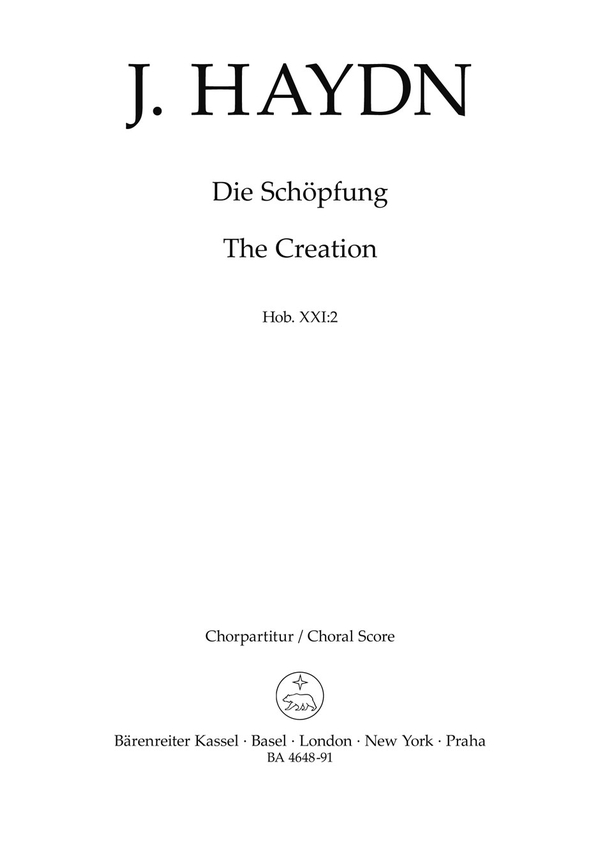 Die Schöpfung Hob.XXI:2  für Soli, gem Chor und Orchester  Chorpartitur (dt/en)