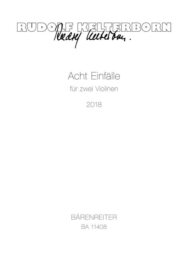 8 Einfälle  für 2 Violinen  2 Spielpartituren