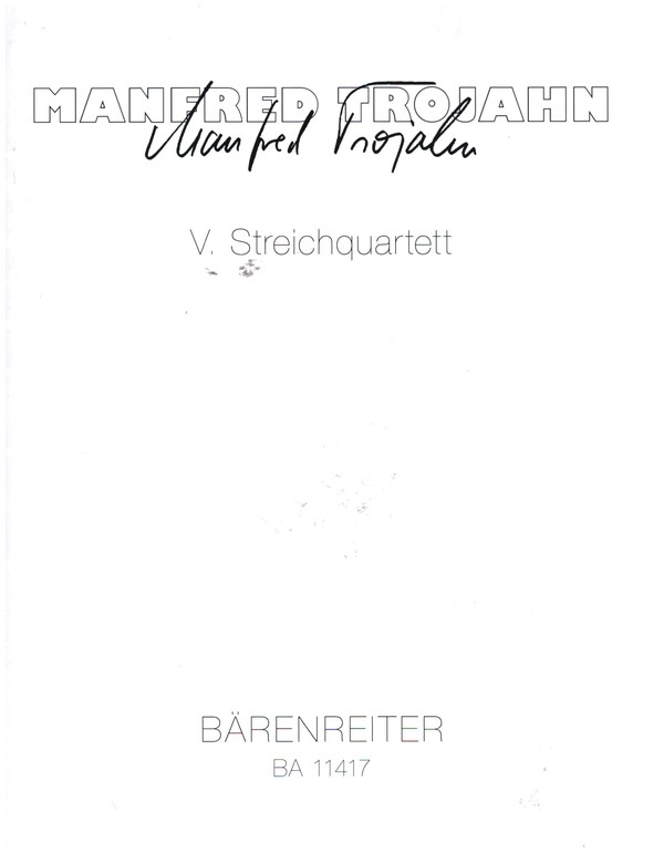 V. Streichquartett&nbsp;&nbsp;für 4 Streicher&nbsp;&nbsp;Partitur