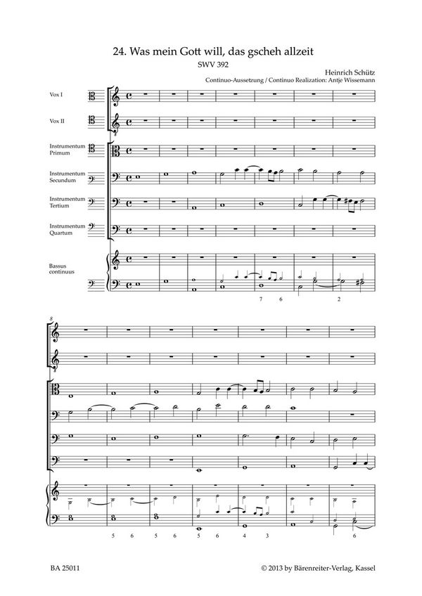 Was mein Gott will das gscheh allzeit SWV392&nbsp;&nbsp;für gem Chor a cappella (Instrumente ad lib)&nbsp;&nbsp;Chorpartitur