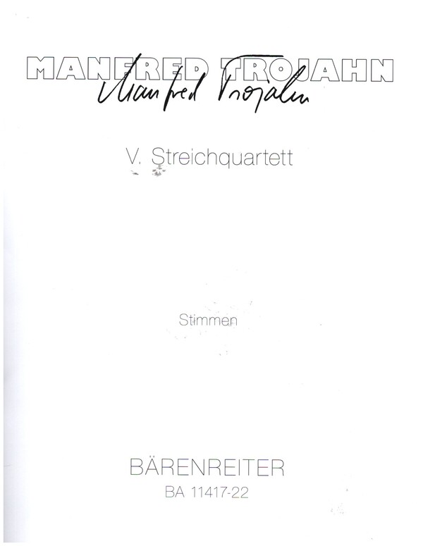 V. Streichquartett&nbsp;&nbsp;für 4 Streicher&nbsp;&nbsp;Stimmensatz