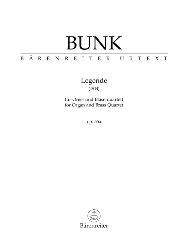 Legende op. 55a  für Orgel und Bläserquartett  Partitur und Stimmen