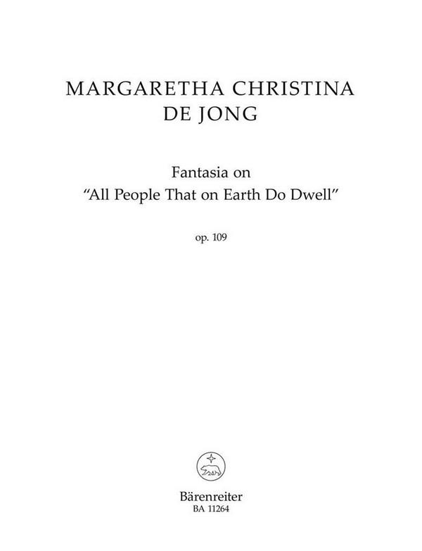 Fantasia on 'All People That on Earth Do Dwell' op.109  für Orgel  