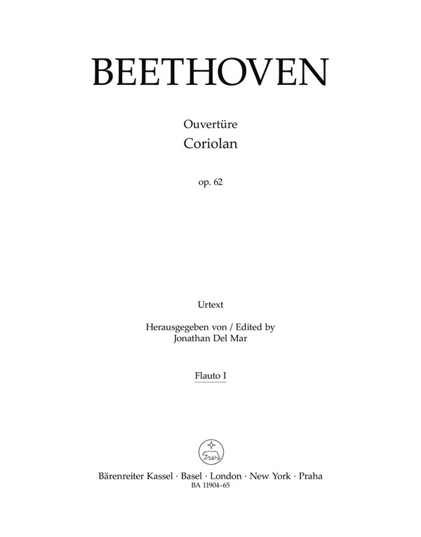 Beethoven, Ludwig van, Overture Coriolan Op.62&nbsp;&nbsp;für Orchester&nbsp;&nbsp;Wind set