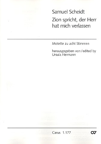 Zion spricht der Herr hat mich verlassen&nbsp;&nbsp;für 8 gem Stimmen (zweichörig) a cappella&nbsp;&nbsp;Partitur  (dt)