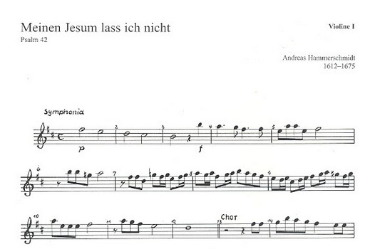 Meinen Jesum lass ich nicht&nbsp;&nbsp;für 5 Stimmen (SSATB) (gem Chor) und Instrumente&nbsp;&nbsp;Violine 1