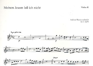 Meinen Jesum lass ich nicht&nbsp;&nbsp;für 5 Stimmen (SSATB) (gem Chor) und Instrumente&nbsp;&nbsp;Violine 2