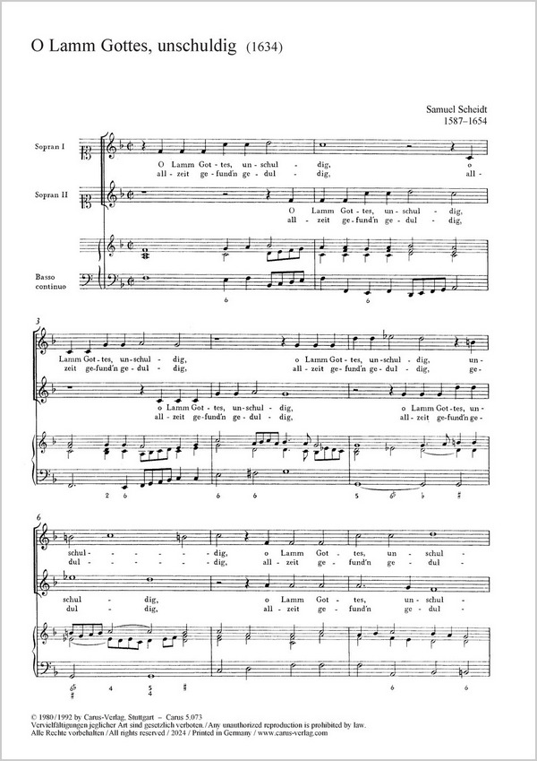 O Lamm Gottes, unschuldig&nbsp;&nbsp;Soli SS, Bc&nbsp;&nbsp;P