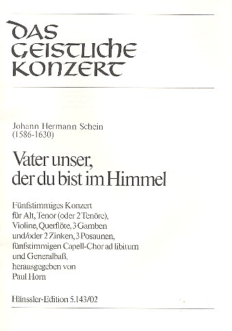 Vater unser der du bist im Himmel für Alt,&nbsp;&nbsp;Tenor und Instrumente (gem Chor ad lib)&nbsp;&nbsp;Partitur