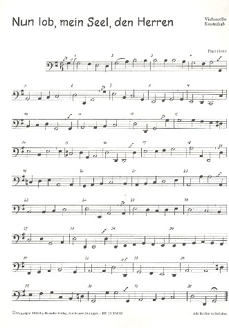 Nun lob mein Seel den Herren  für gem Chor und Instrumente  Violoncello/Kontrabass
