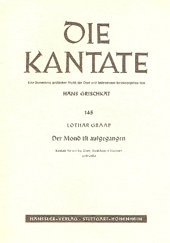 Der Mond ist aufgegangen&nbsp;&nbsp;für 1-3 stg gem Chor (SAM), Blockflöte, 2 Violinen und Violoncello&nbsp;&nbsp;Partitur