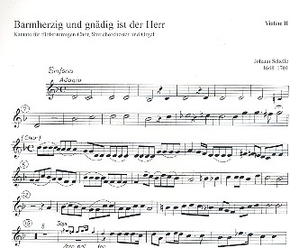 Barmherzig und gnädig ist der Herr  für gem Chor, Streicher und Orgel  Violine 2