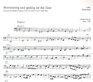 Barmherzig und gnädig ist der Herr  für gem Chor, Streicher und Orgel  Violoncello/Kontrabass