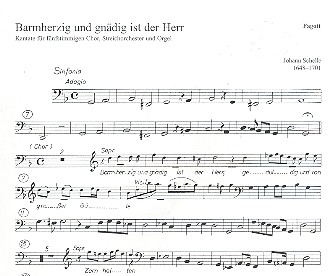 Barmherzig und gnädig ist der Herr  für gem Chor, Streicher und Orgel  Fagott