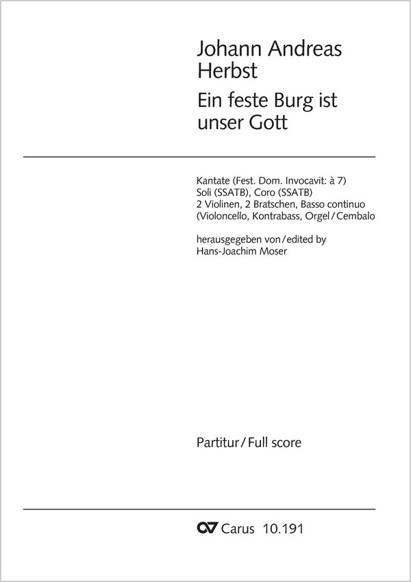 Ein feste Burg ist unser Gott  Soli SSATB, Coro SSATB, 2 Vl, 2 Va, Bc  P