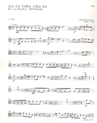 Aus der Tiefen rufen wir  für Soli, gem Chor und Orchester  Viola