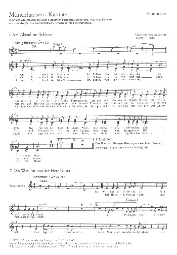 Münchhausen-Kantate  für 2 Erzähler, Kinderchor und Instrumente  Chorpartitur