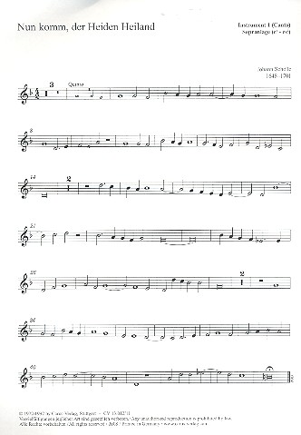 Nun komm der Heiden Heiland  für 6 Instrumente  Instrument 1 (Sopran)