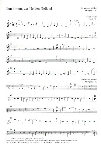 Nun komm der Heiden Heiland  für 6 Instrumente  Instrument 3 (Alt)