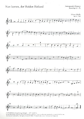 Nun komm der Heiden Heiland  für 6 Instrumente  Instrument 4 (Tenor)