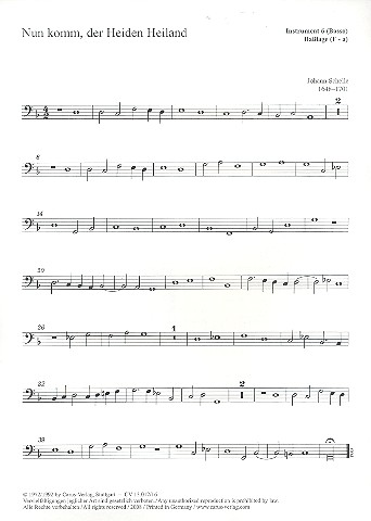 Nun komm der Heiden Heiland  für 6 Instrumente  Instrument 6 (Bass)