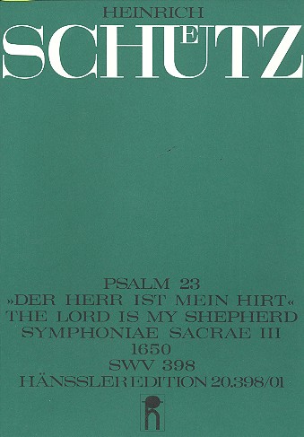 Der Herr ist mein Hirt op.12,1 SWV398&nbsp;&nbsp;für Soli (Favoritchor), gem Chor und Instrumente&nbsp;&nbsp;Partitur (dt/en)